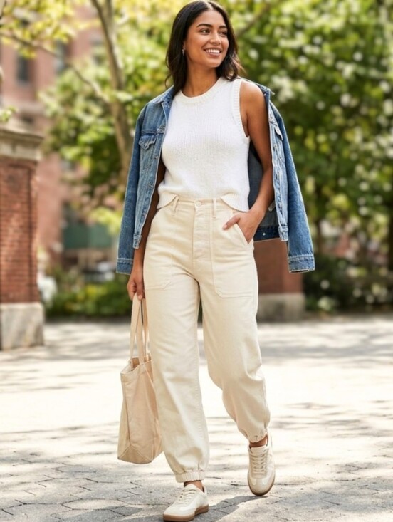 MOTHER Denim - MOTHER Cream High-Rise Ankle Cropped Jeans
